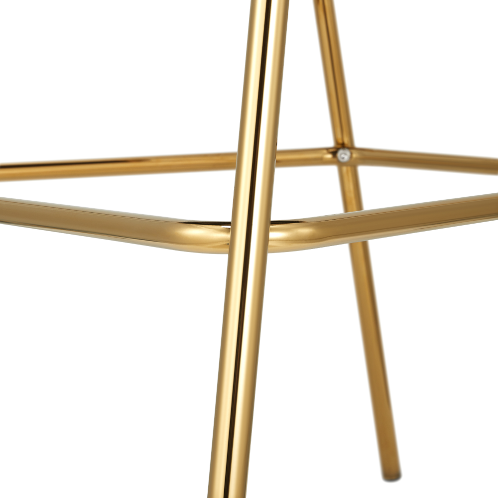 Scaun de bar de design, ţesătură bej Velvet/gold crom auriu, DASMIN NEW TIP 2 Kondela