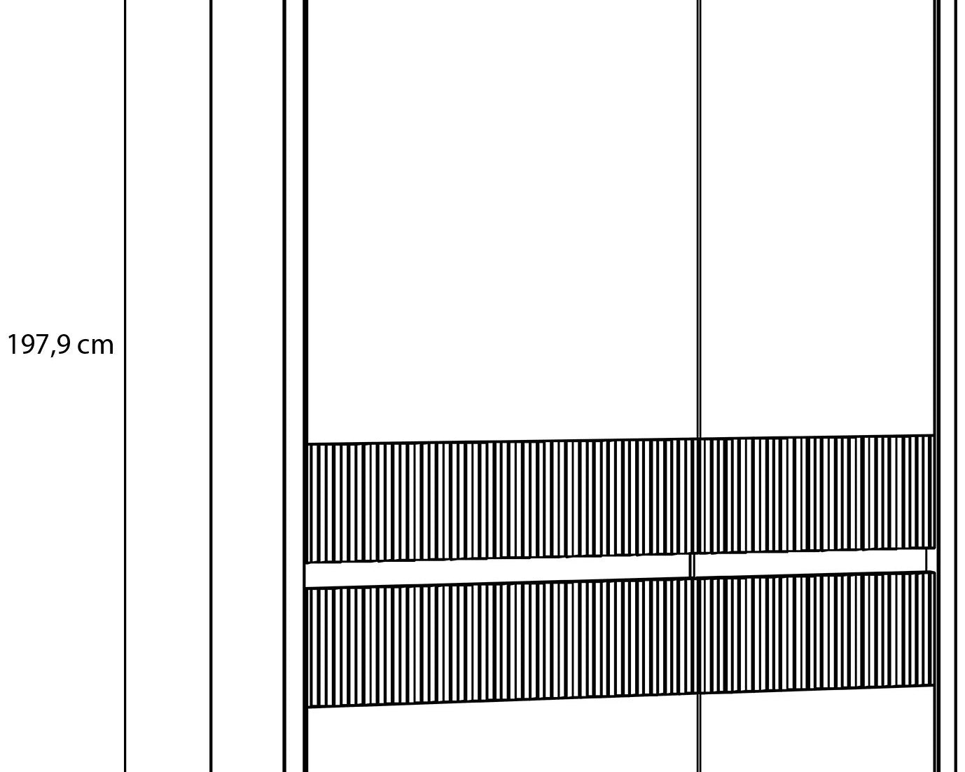 Dulap Oak Square, cu iluminare LED, 2 uși, PAL, Stejar Mauvella/Nisip, 95,3×52×197,9 cm Arboteca