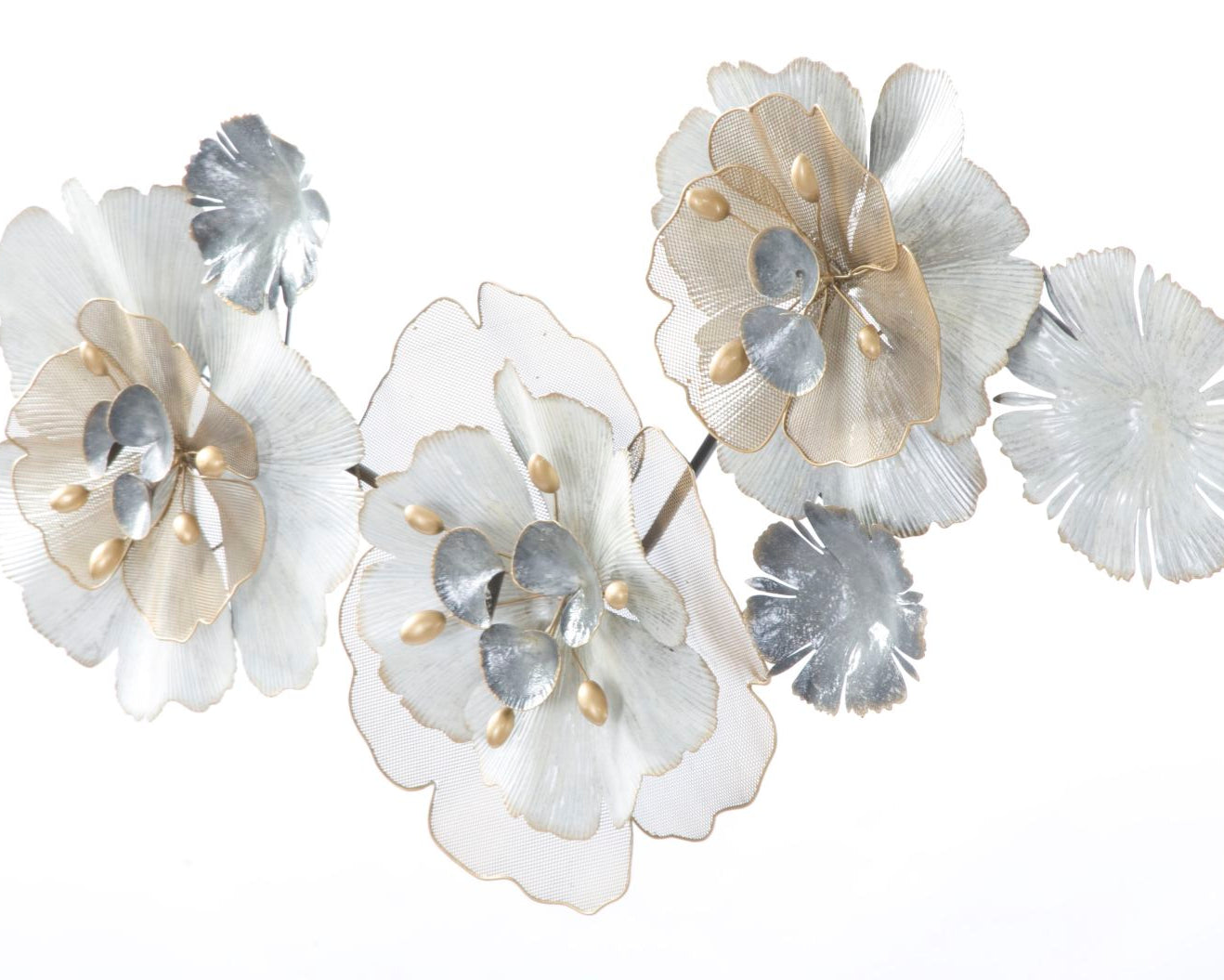 Decorațiune perete metalică Floral, model floral, 119x60x8 cm Arboteca