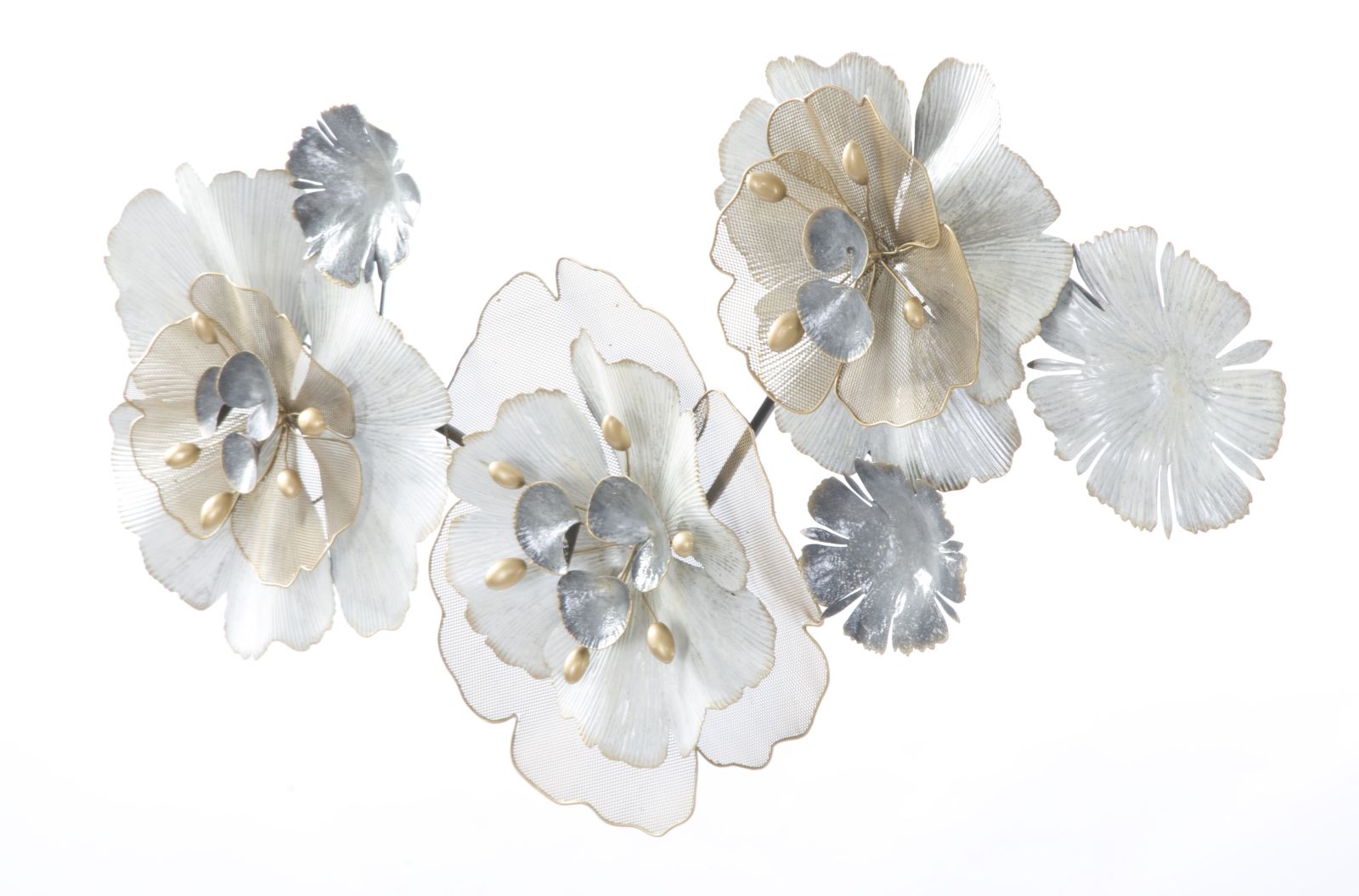 Decorațiune perete metalică Floral, model floral, 119x60x8 cm Arboteca