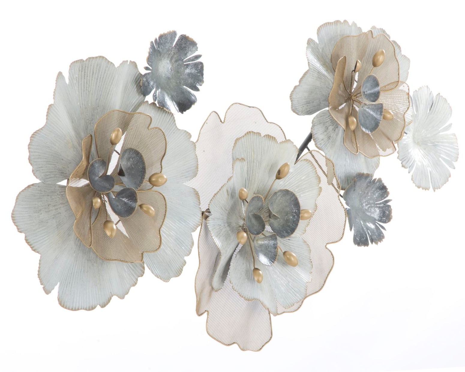 Decorațiune perete metalică Floral, model floral, 119x60x8 cm Arboteca