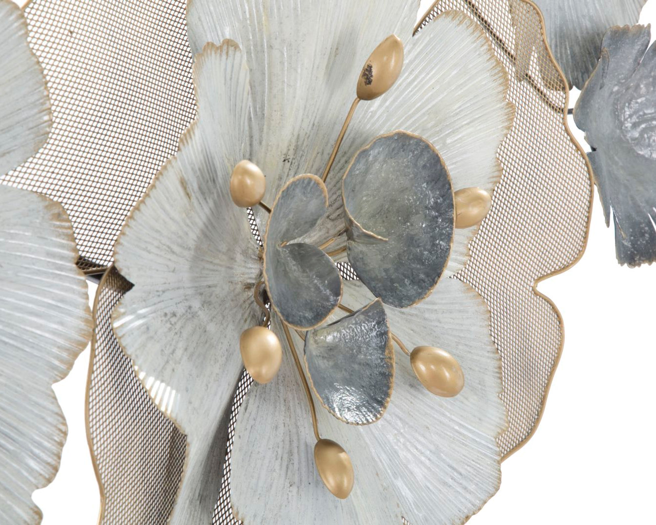 Decorațiune perete metalică Floral, model floral, 119x60x8 cm Arboteca