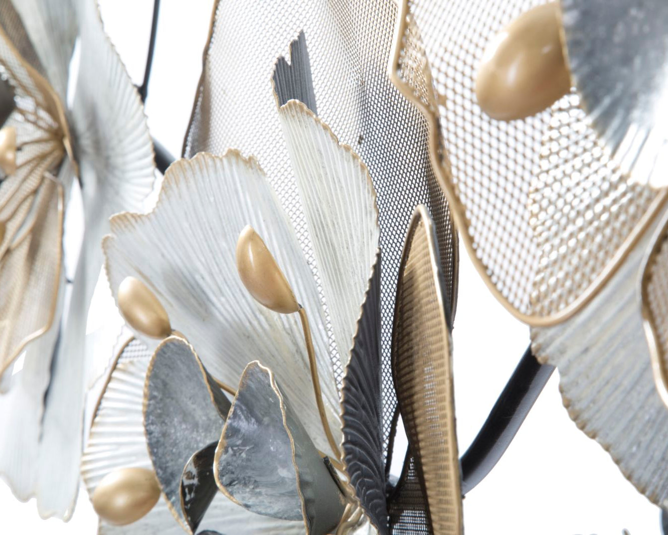 Decorațiune perete metalică Floral, model floral, 119x60x8 cm Arboteca