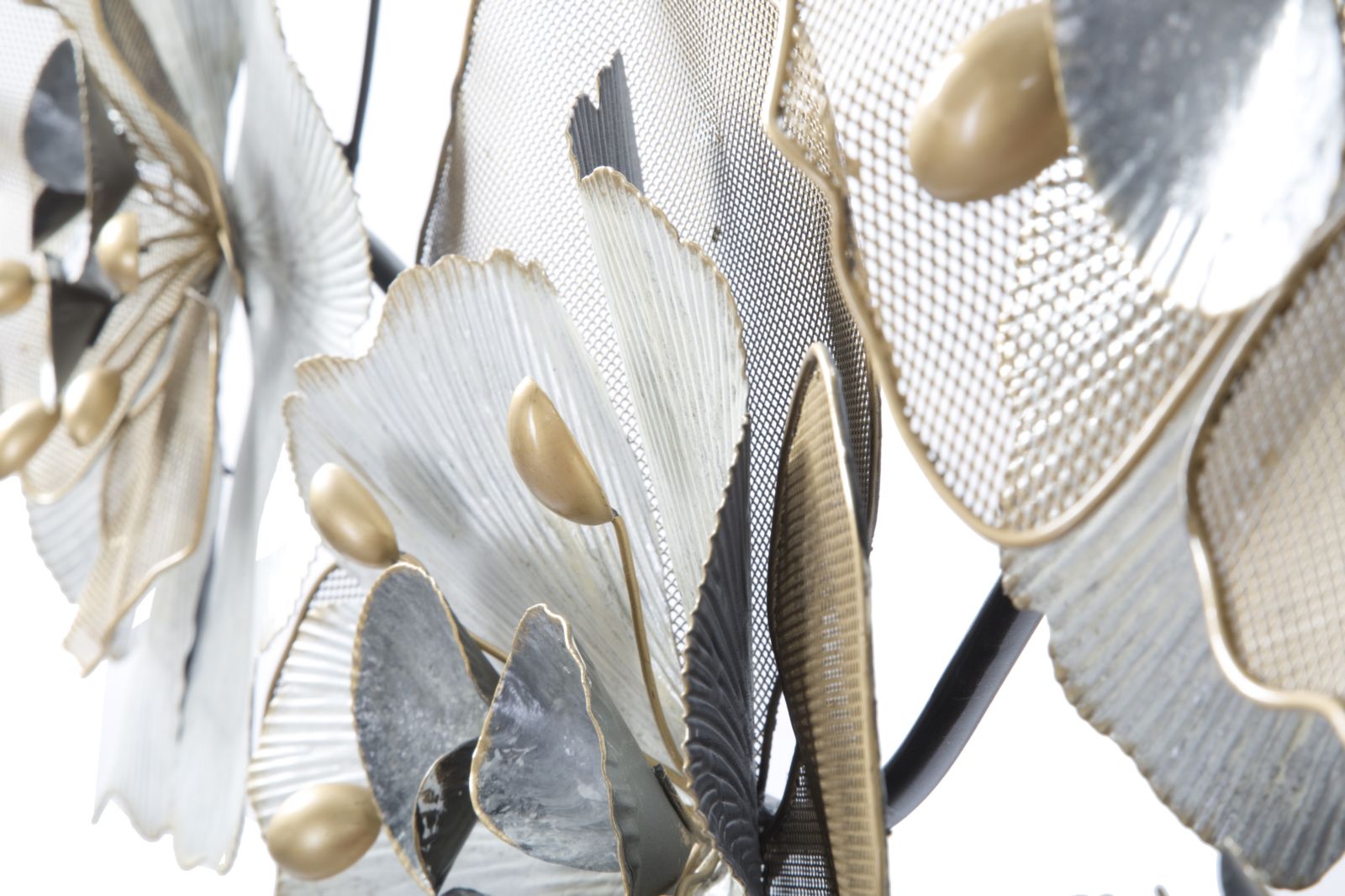 Decorațiune perete metalică Floral, model floral, 119x60x8 cm Arboteca