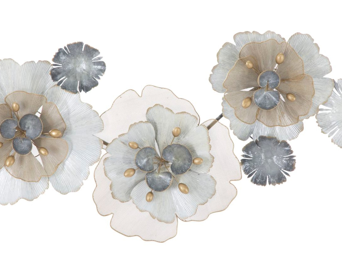 Decorațiune perete metalică Floral, model floral, 119x60x8 cm Arboteca