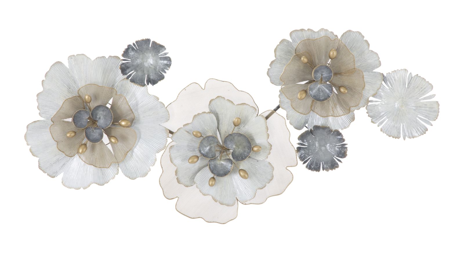 Decorațiune perete metalică Floral, model floral, 119x60x8 cm Arboteca