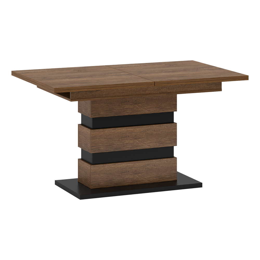 Masă de luat masa pliantă, stejar bolzano / negru, 140-180x86 cm, DELIS S Kondela