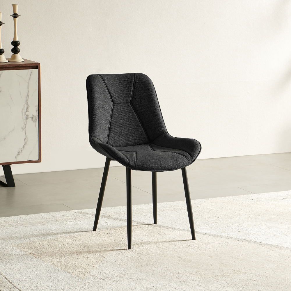 Scaun de sufragerie, gri închis/negru, 54x62x84 cm Kondela