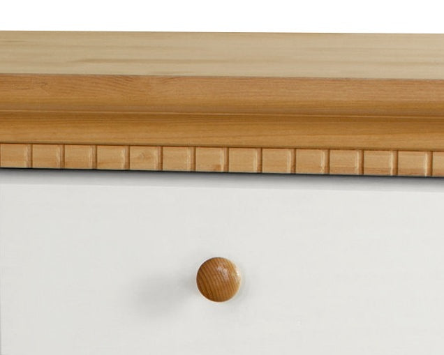 Comoda Bavaria, lemn masiv, 115x45x90cm, Alb/Natur Arboteca