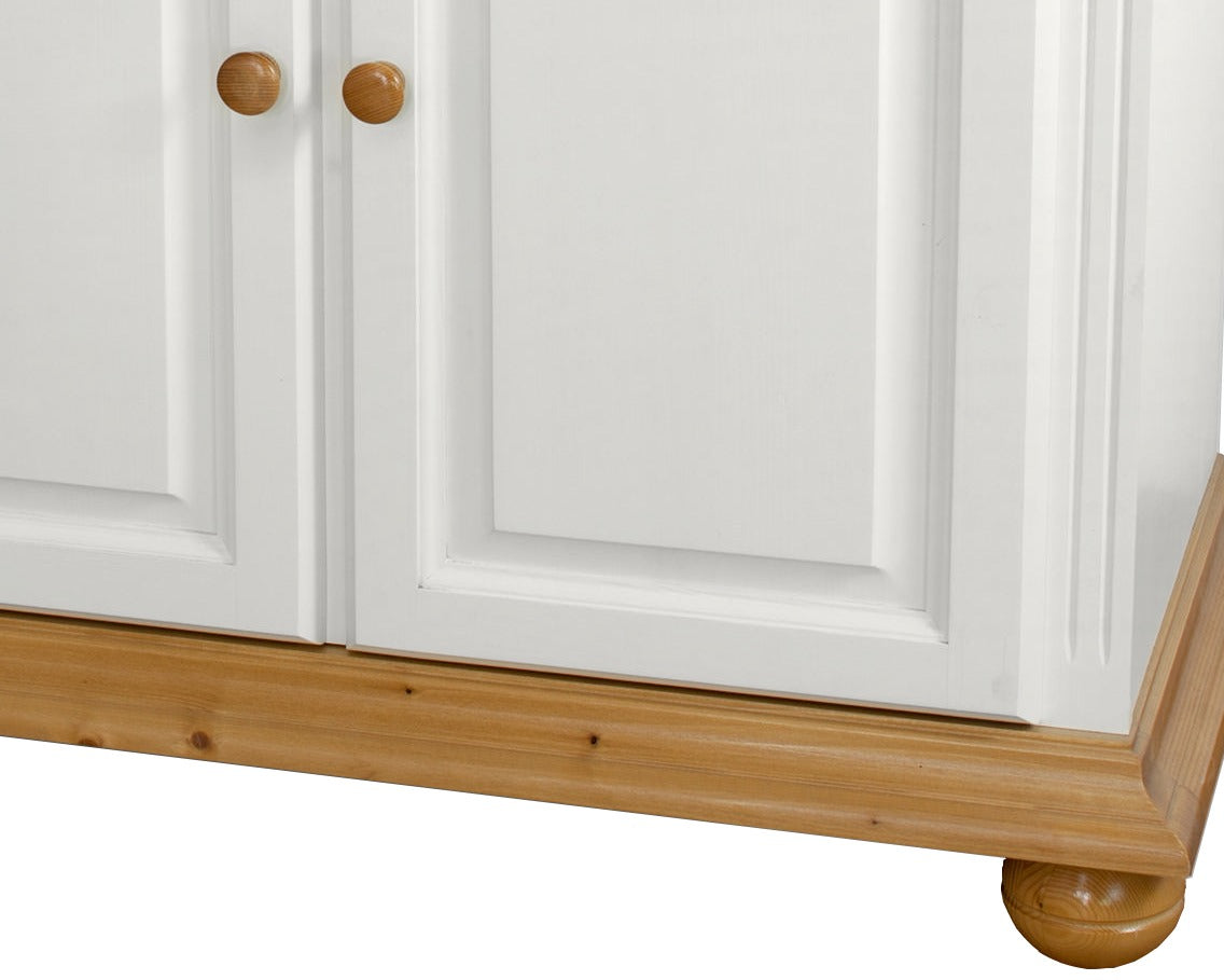 Comoda Bavaria, lemn masiv, 115x45x90cm, Alb/Natur Arboteca