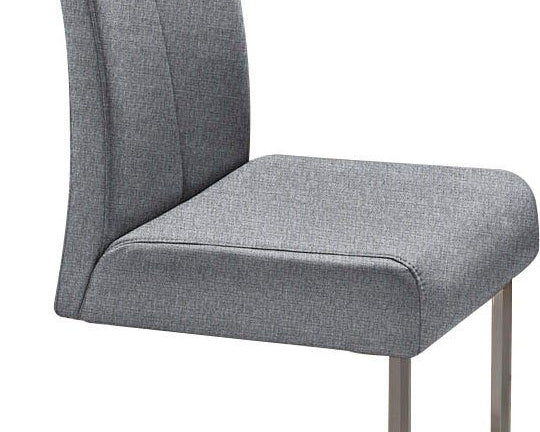 Set 2 scaune tapitate Rab, rama metalica cromata, textil, gri deschis Arboteca