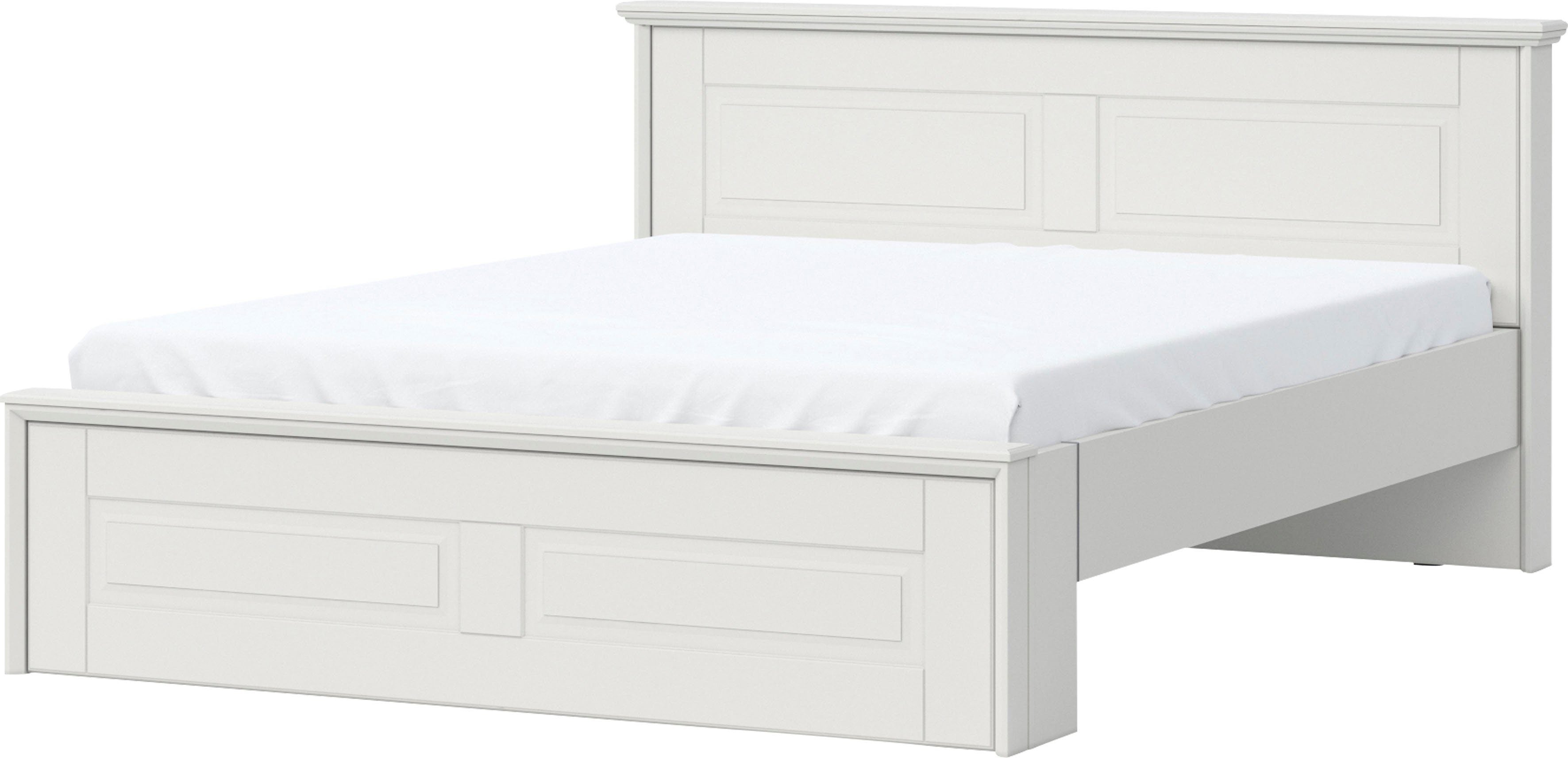 Cadru de pat Evergreen 160×200 cm, stil rustic, MDF lăcuit – alb Arboteca