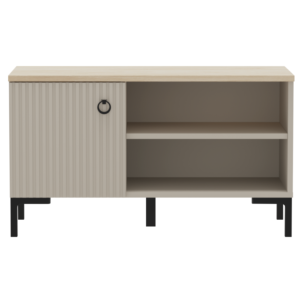 Pantofar GRADO, gri-maroniu Taupe/stejar silverjack, 85x40.7x49 cm Kondela