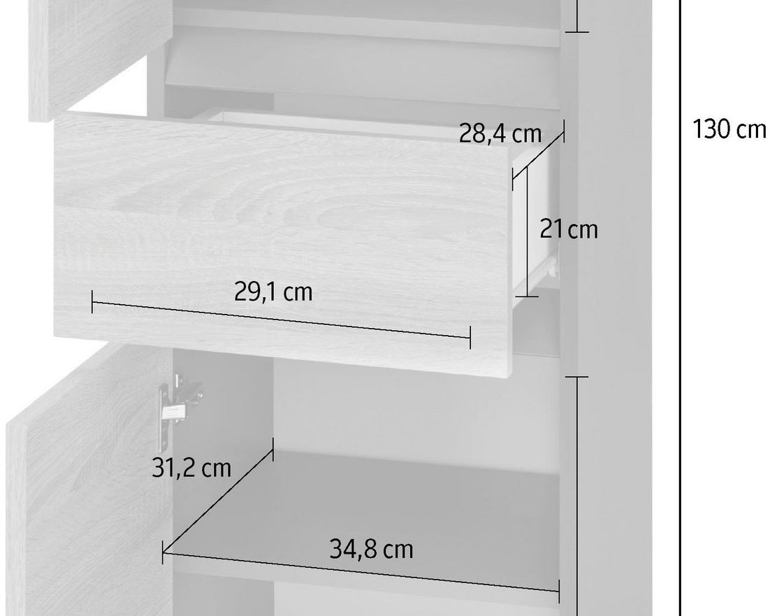 Dulap de baie Wisla din lemn, model midi, 38 cm Arboteca