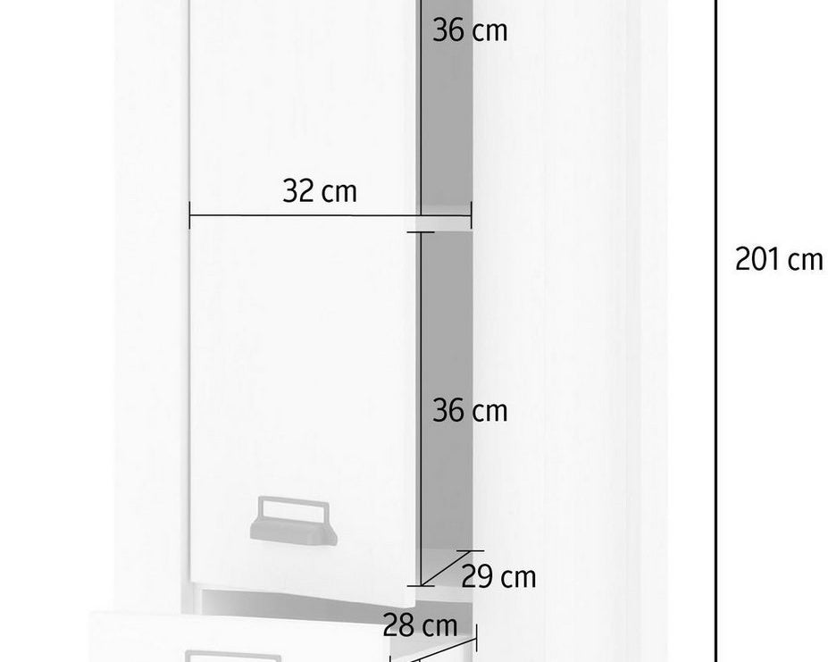 Dulap de depozitare Sherwood 51 × 201 cm, decor lemn rustic, soft-close Arboteca