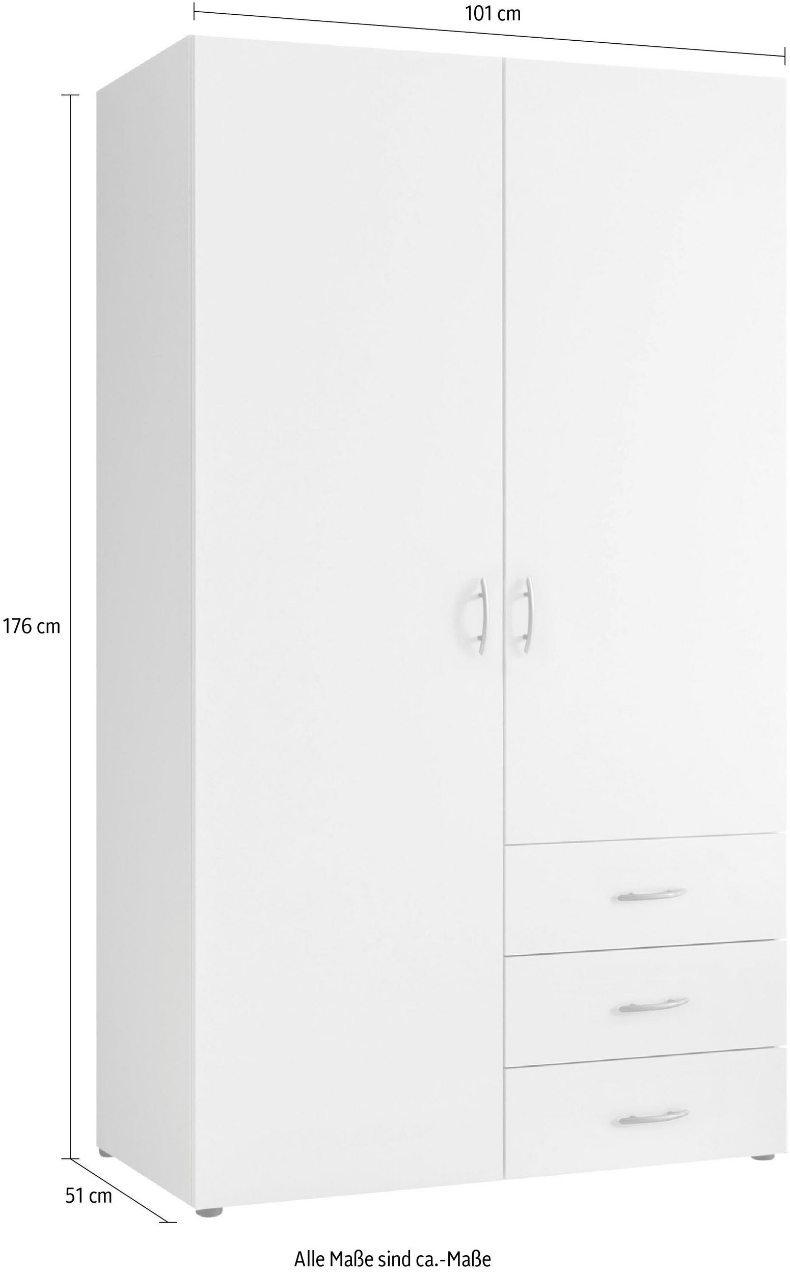Dulap Harry, Alb, 101 cm latime Arboteca