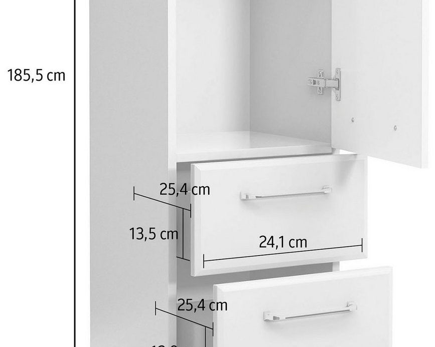 Dulap inalt de baie Quickset Pelipal, alb lucios, 185.5 cm inaltime Arboteca