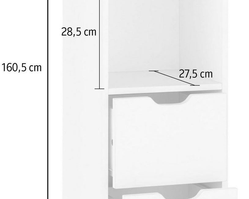 Comodă înaltă pentru baie Posta 33 cm, cu sertare Arboteca
