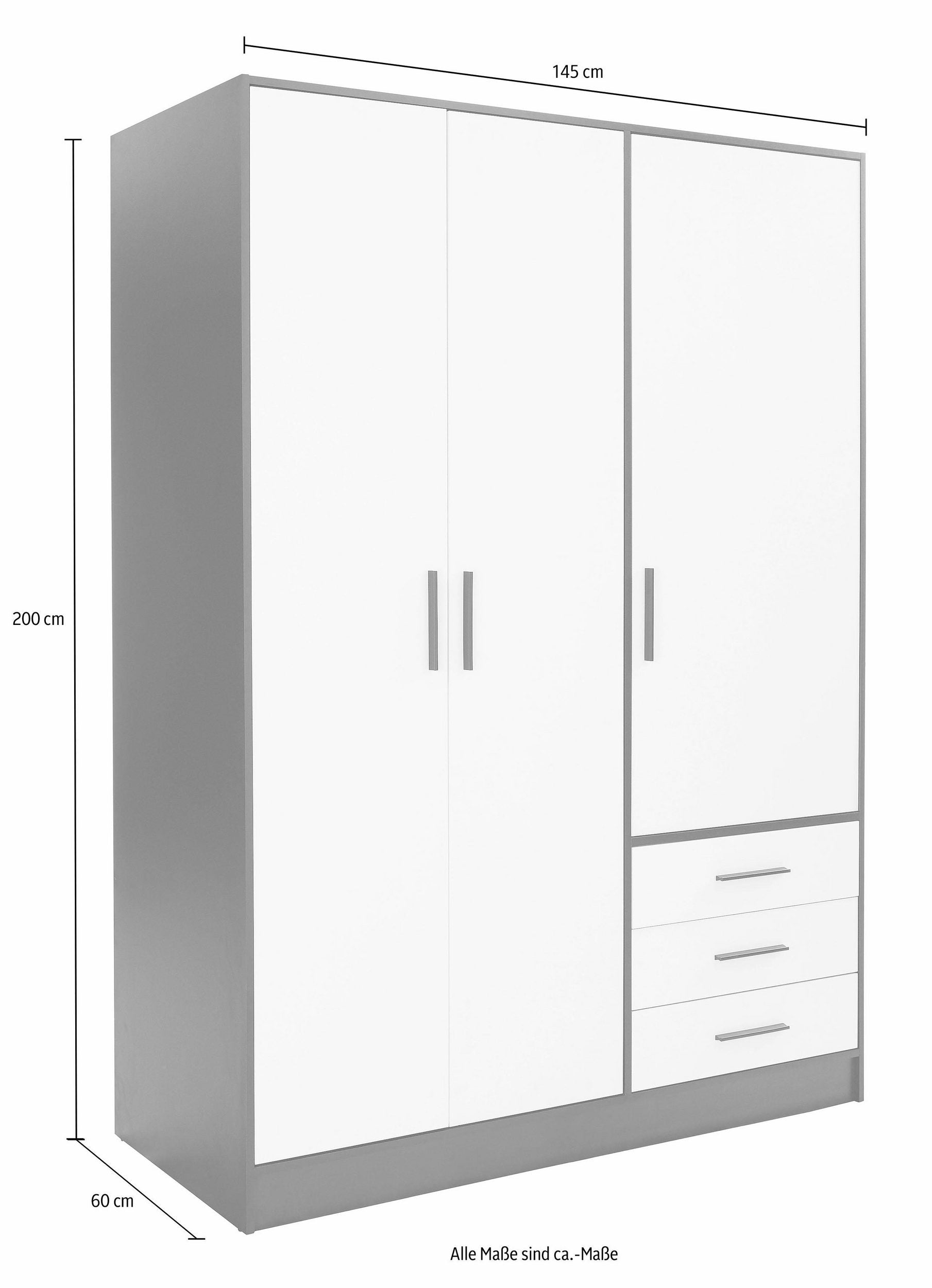 Dulap Jupiter , Alb , 145 cm Arboteca