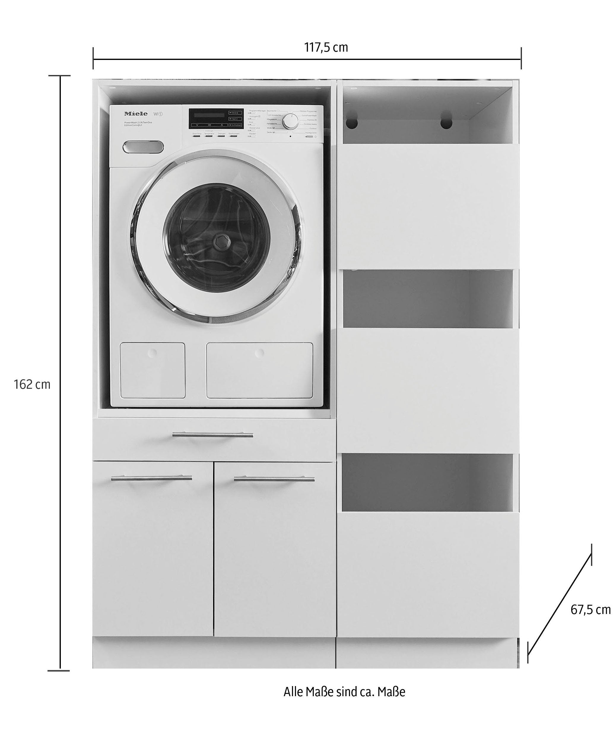 Dulap Masină Spălat Laundreezy, alb, 117.5 cm lățime Arboteca