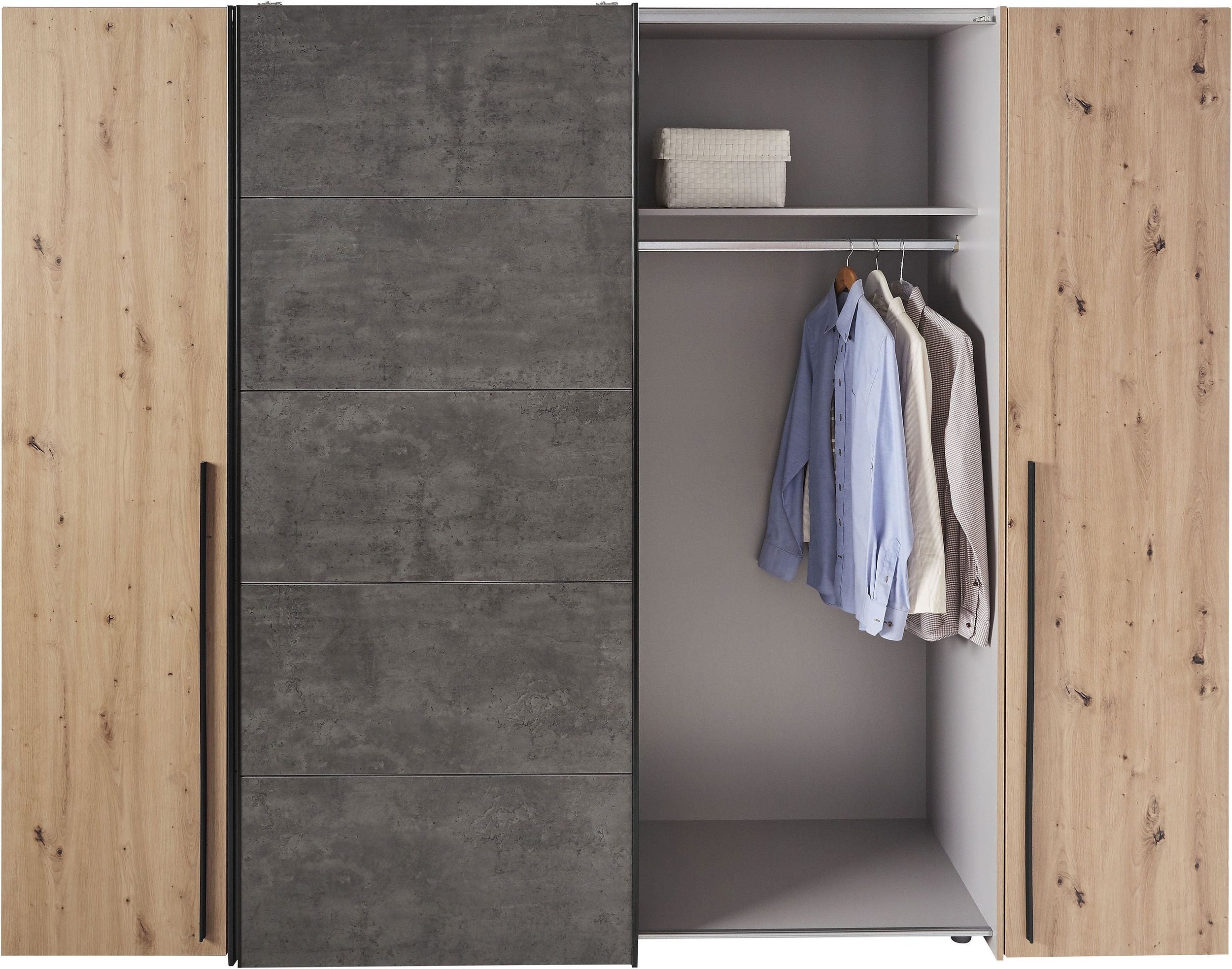 Dulap Narago , Gri-Stejar , 270 cm latime Arboteca