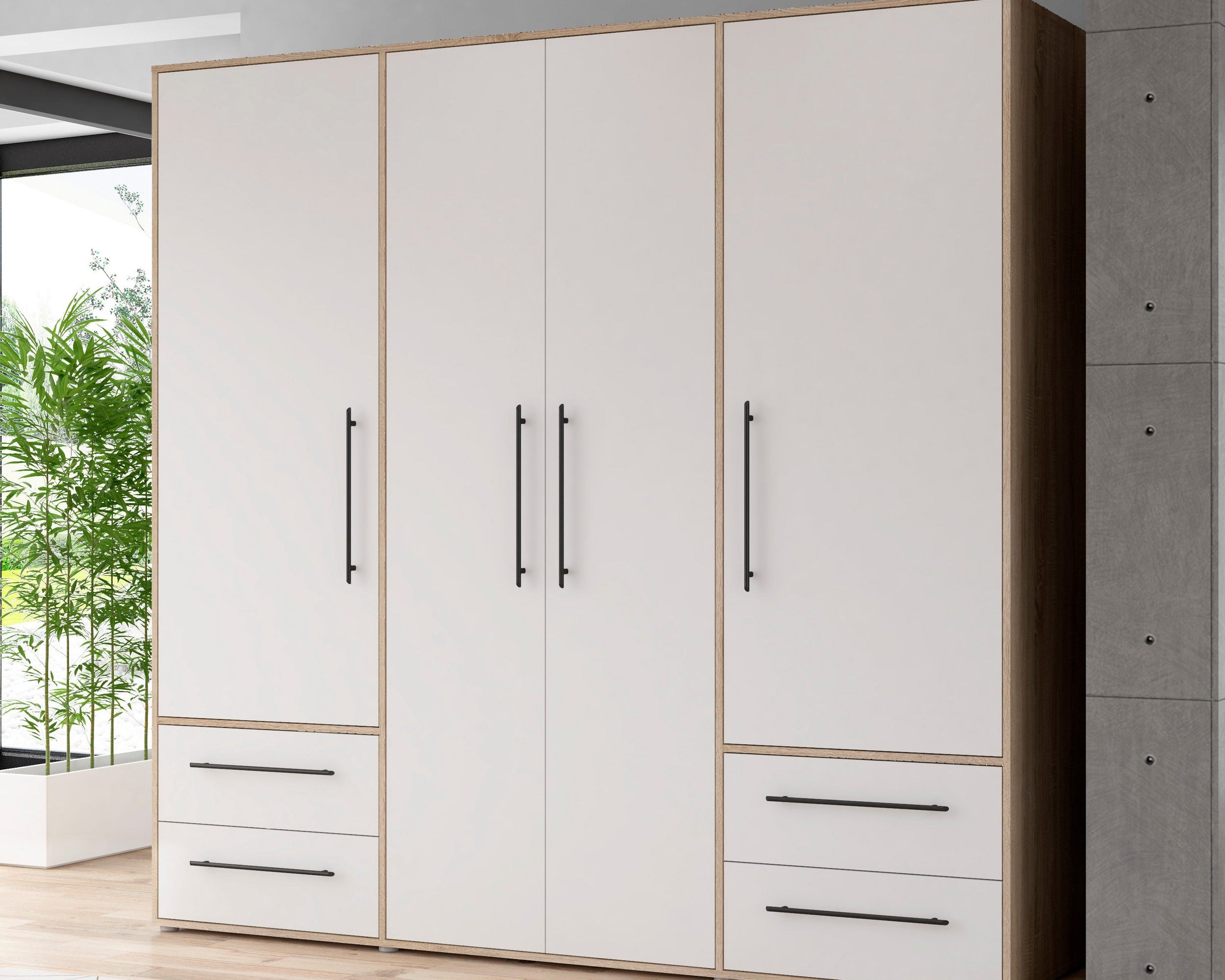 Dulap Tendency , Alb-Stejar , 205.9 cm latime Arboteca