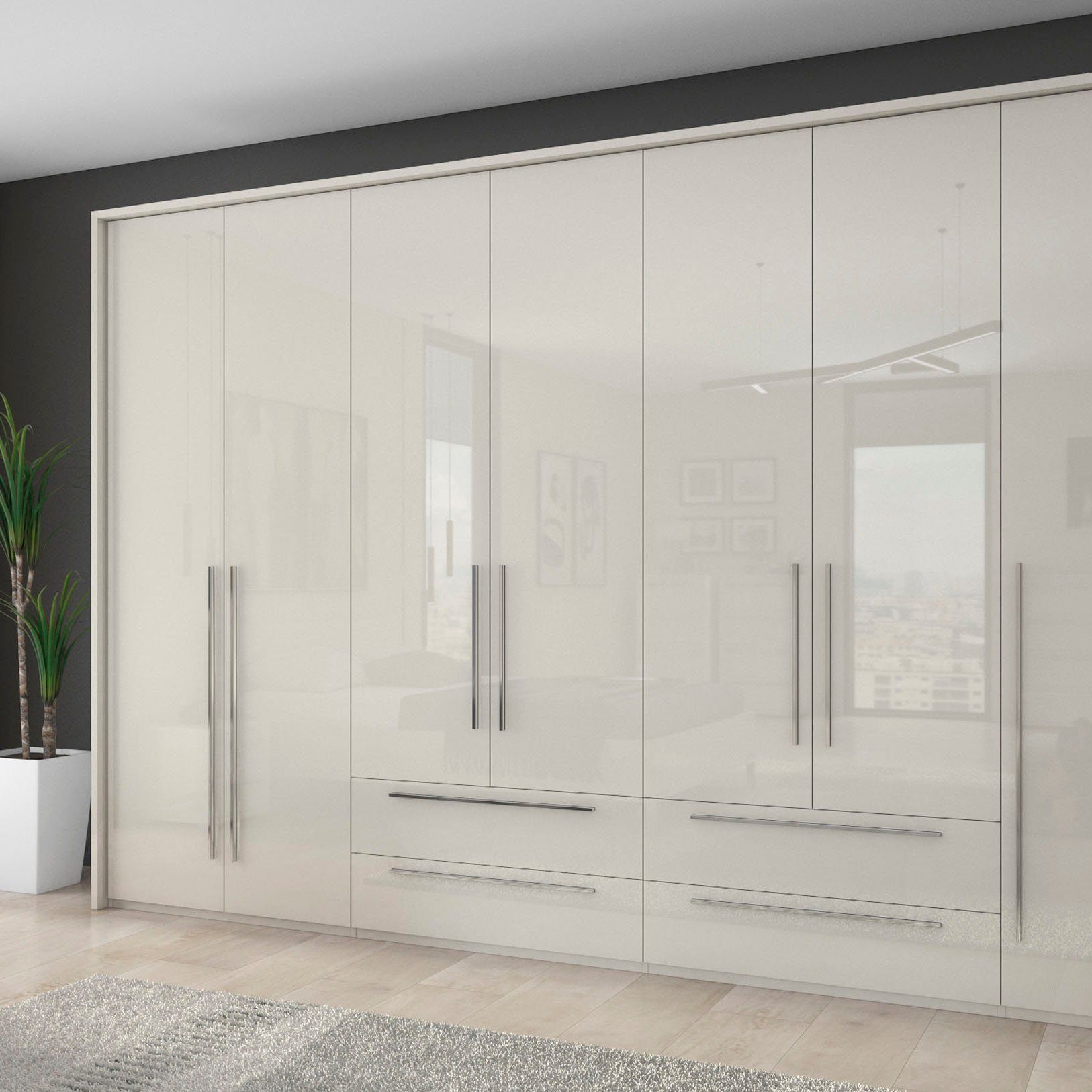 Dulap Piano , rama LED , 322 cm latime Arboteca