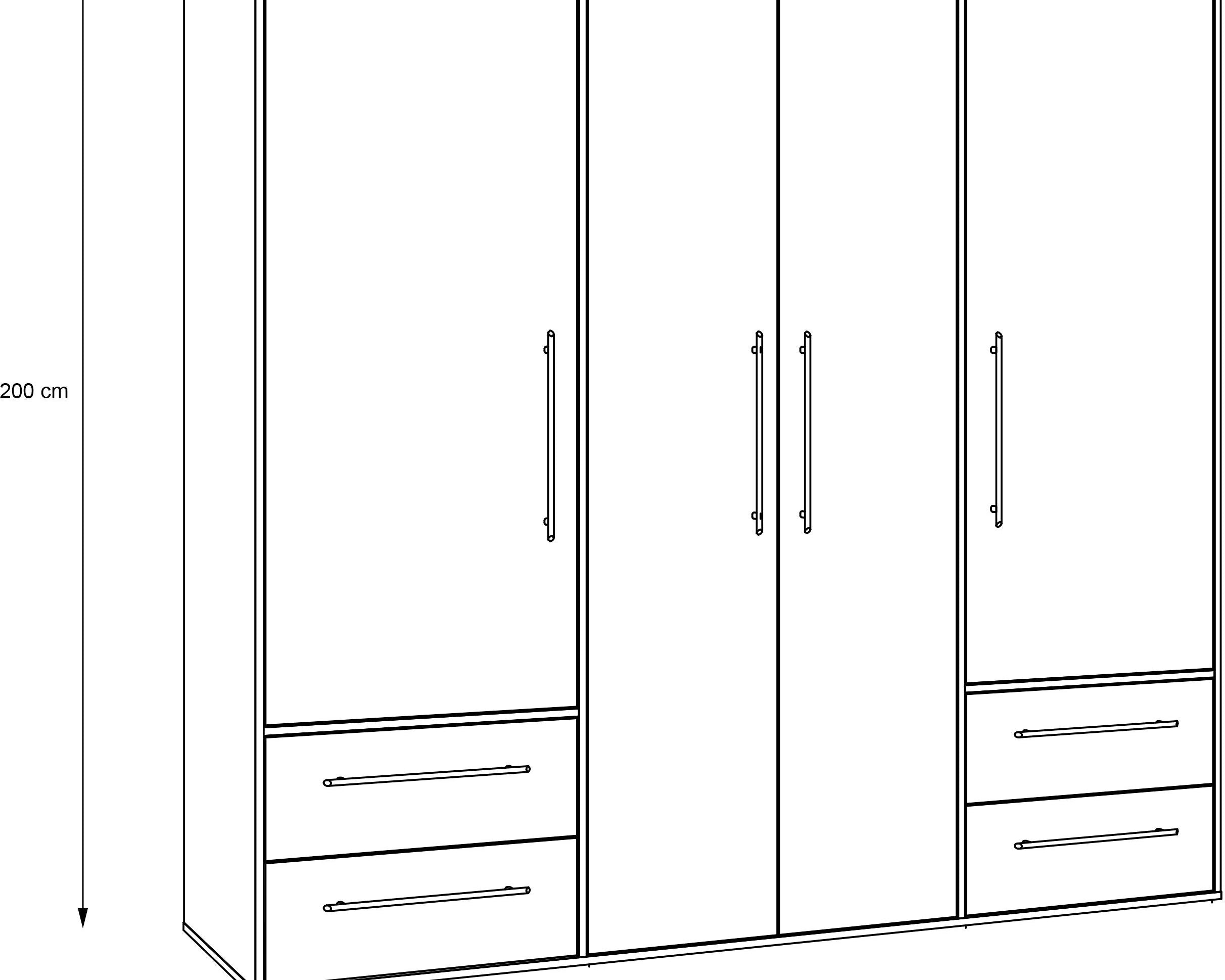 Dulap Tendency , Alb-Stejar , 205.9 cm latime Arboteca