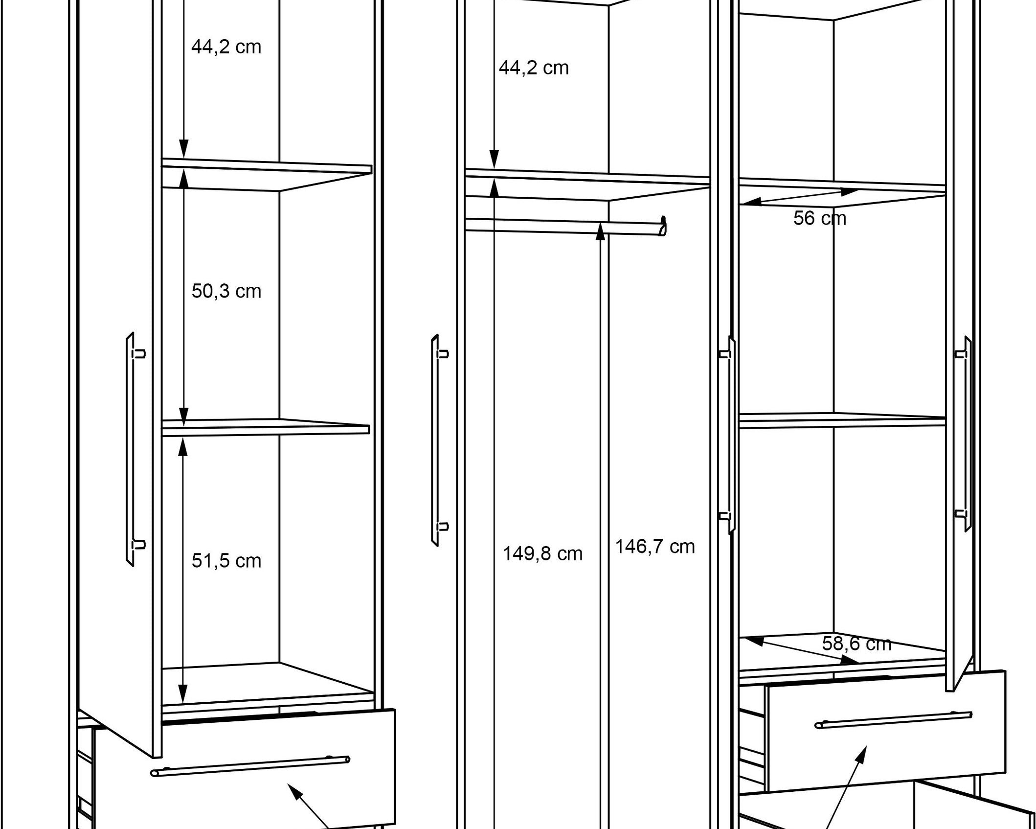 Dulap Tendency , Alb-Stejar , 205.9 cm latime Arboteca
