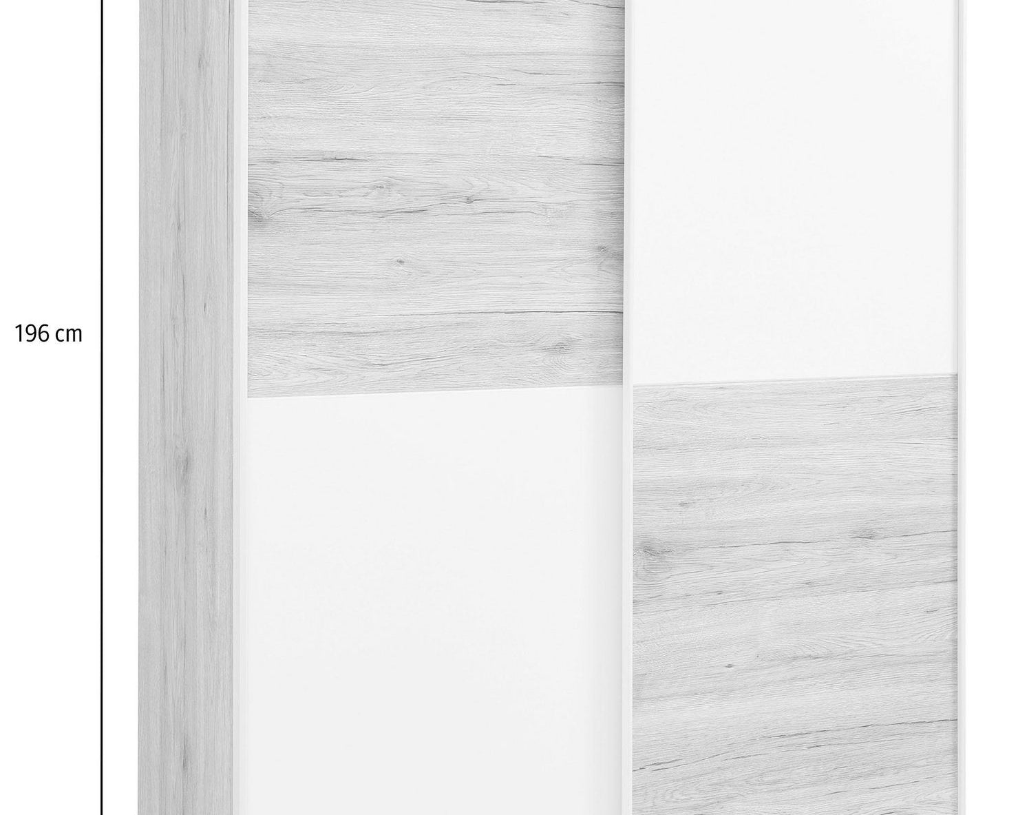 Dulap cu usi glisante Heimo , Alb , 125 cm latime , 38 cm adancime Arboteca