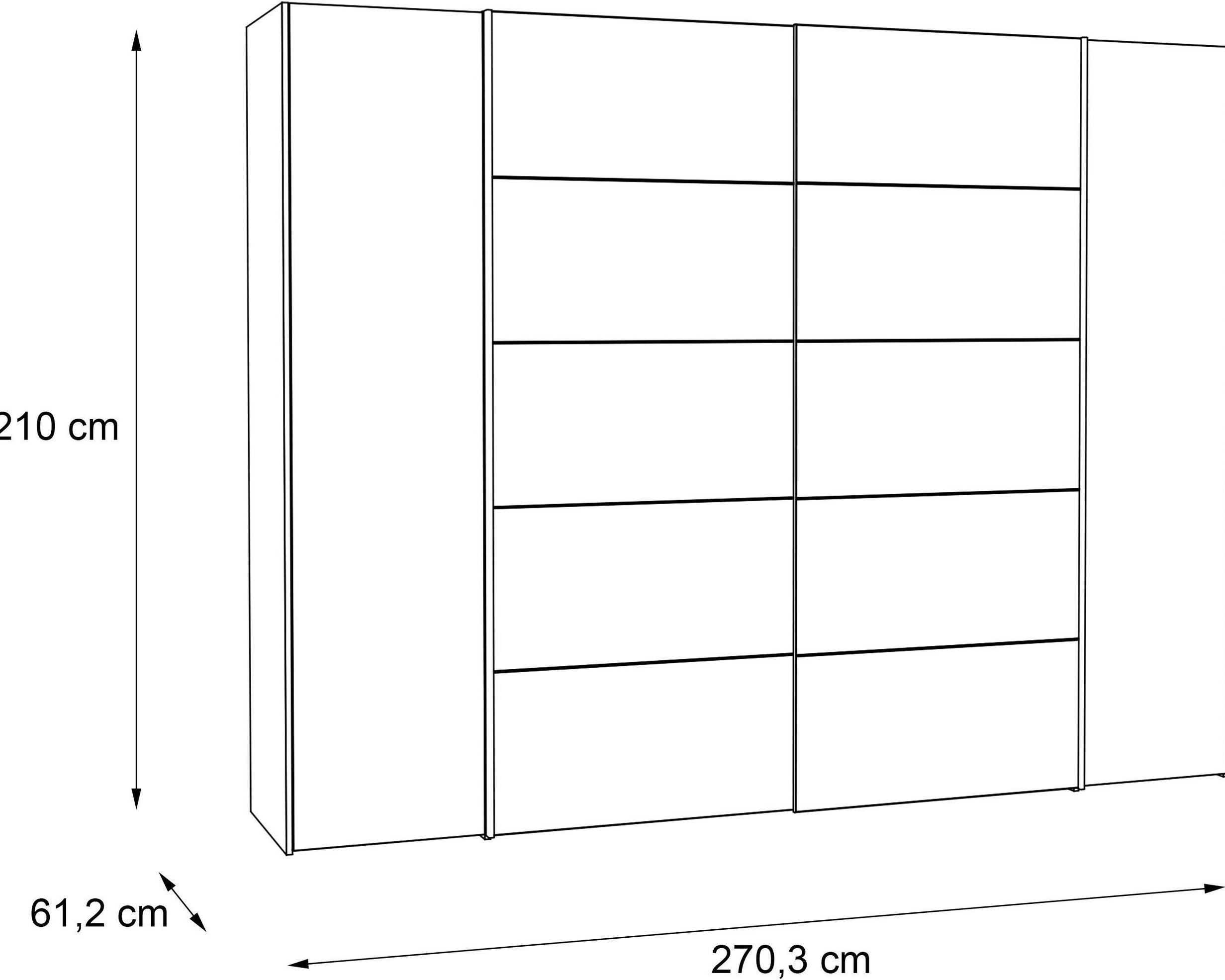 Dulap Narago, Uși Batante și Glisante – Stejar & Salvie – 270,3x210x61 cm Arboteca