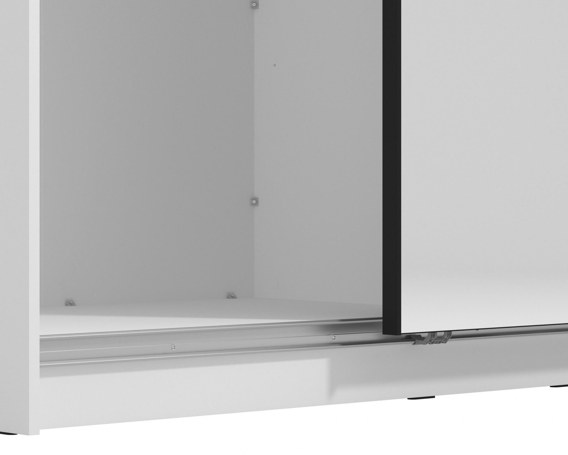 Dulap cu usi glisante Sierra ,Alb , Oglinzi , 179 cm latime Arboteca