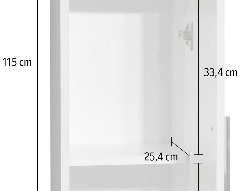Dulapior suspendat Piano, depozitare verticala, Bej lucios Arboteca