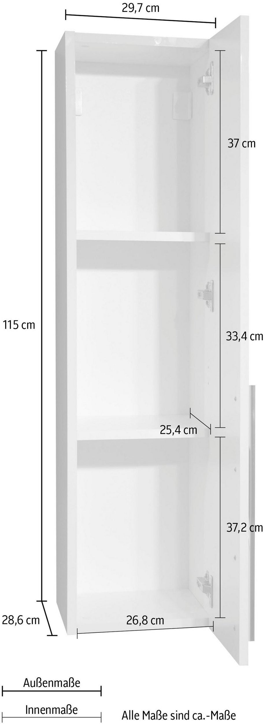 Dulapior suspendat Piano, Bej Lucios Arboteca