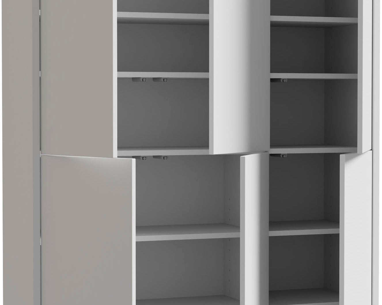 Pantofar cu sase usi Alice, Gri, 109,2 cm latime Arboteca