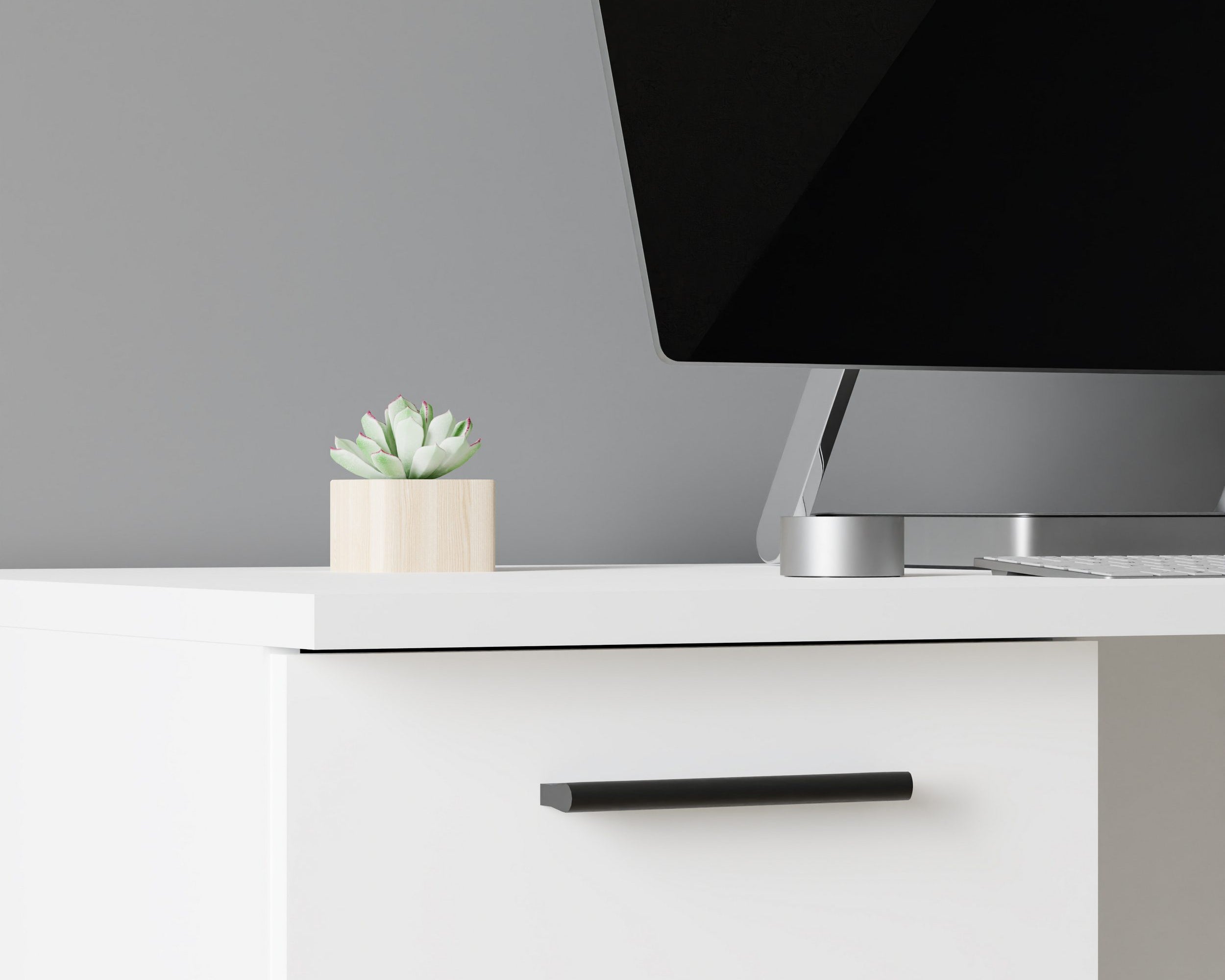 Birou Neuss cu sertare, PAL, alb, 138,2×60×75,3 cm Arboteca