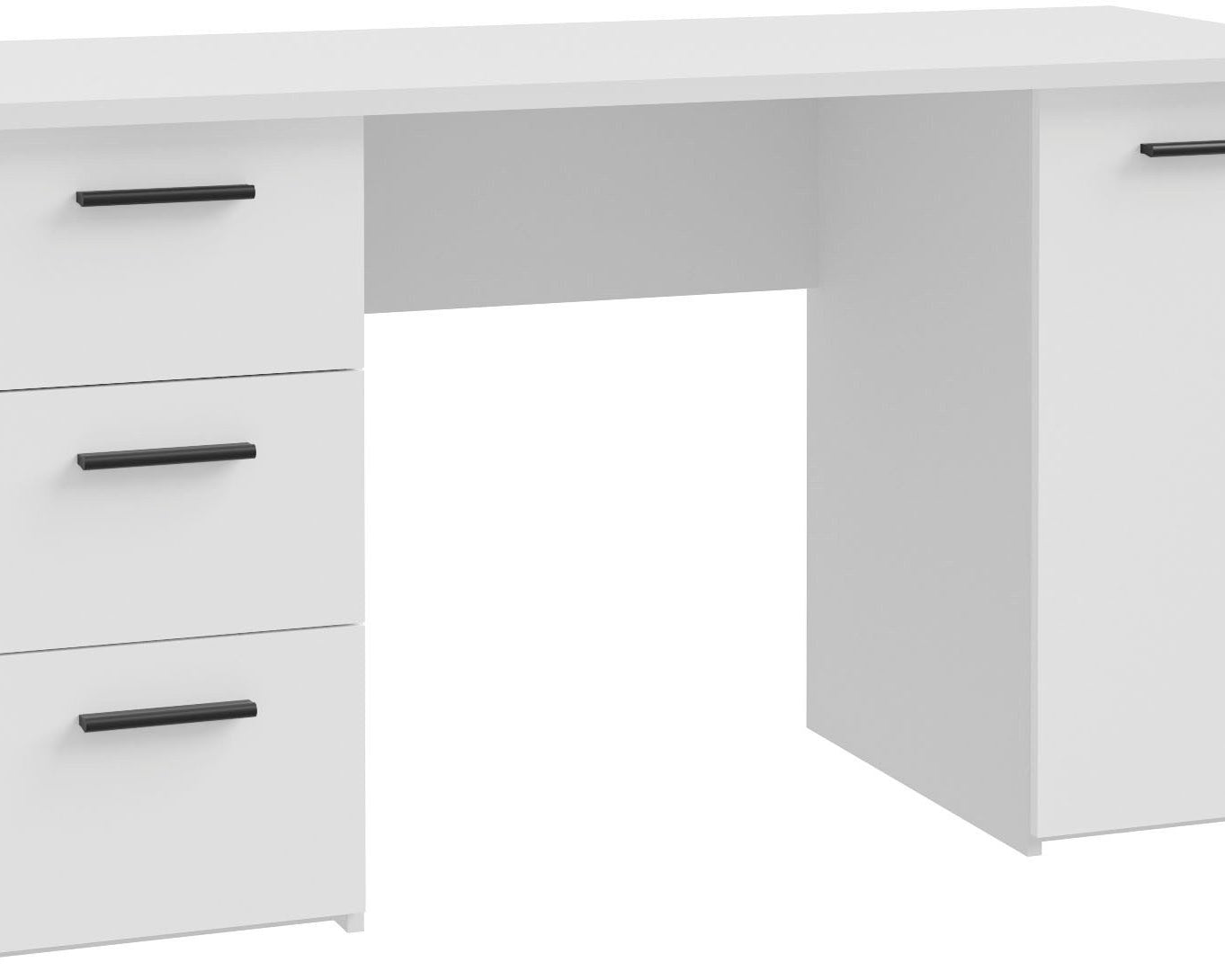 Birou Neuss cu sertare, PAL, alb, 138,2×60×75,3 cm Arboteca