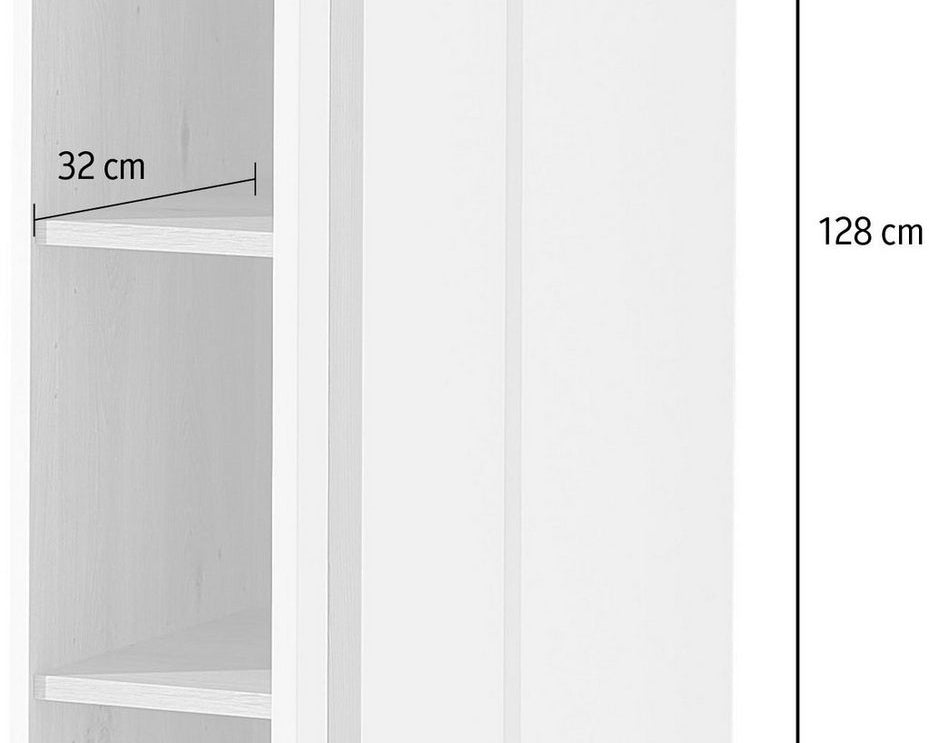 Dulap suspendat Loft Two, PAL si MDF, 1 usa, 3 rafturi Arboteca