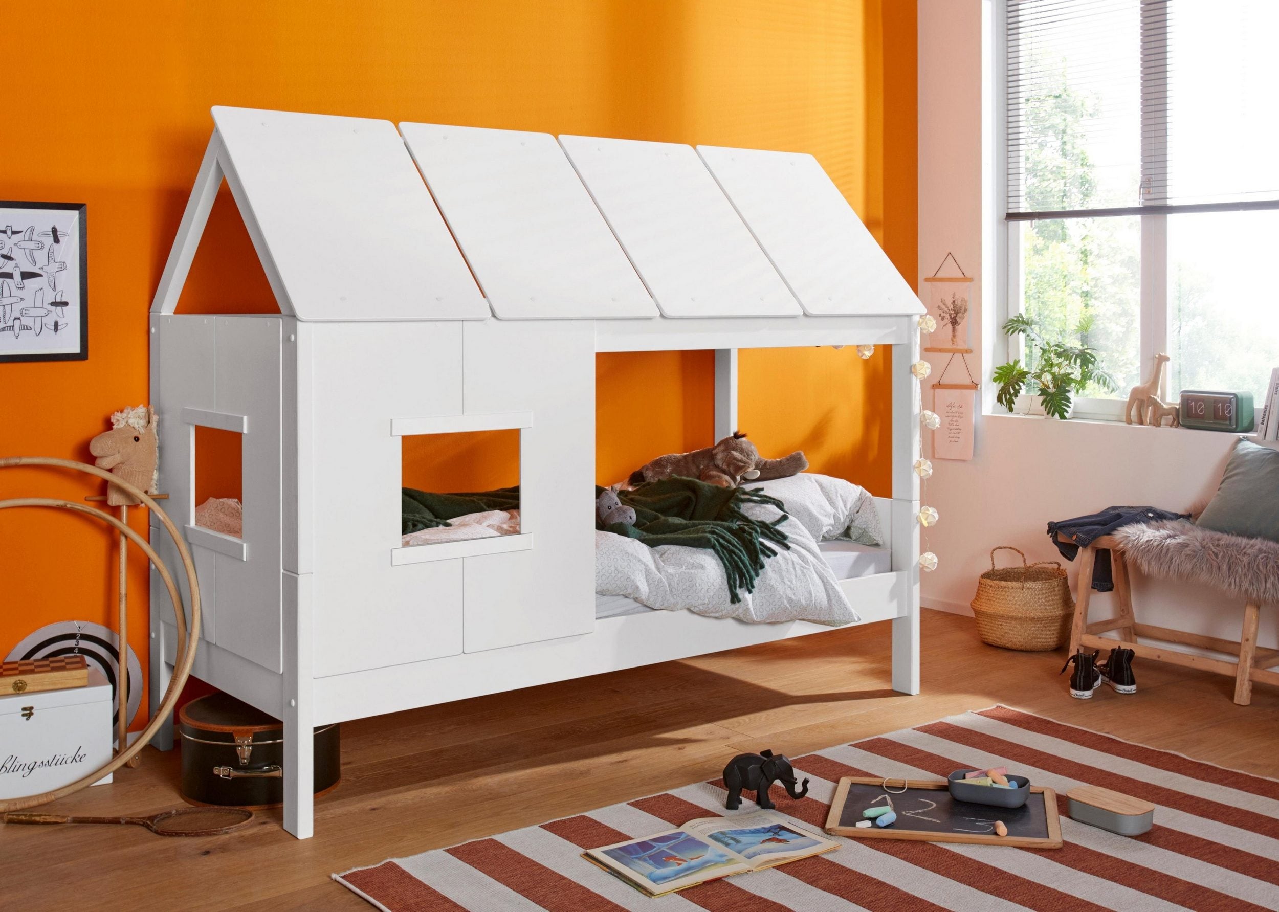 Pat tip casuță pentru copii Finn, 90 x 200 cm lățime Arboteca