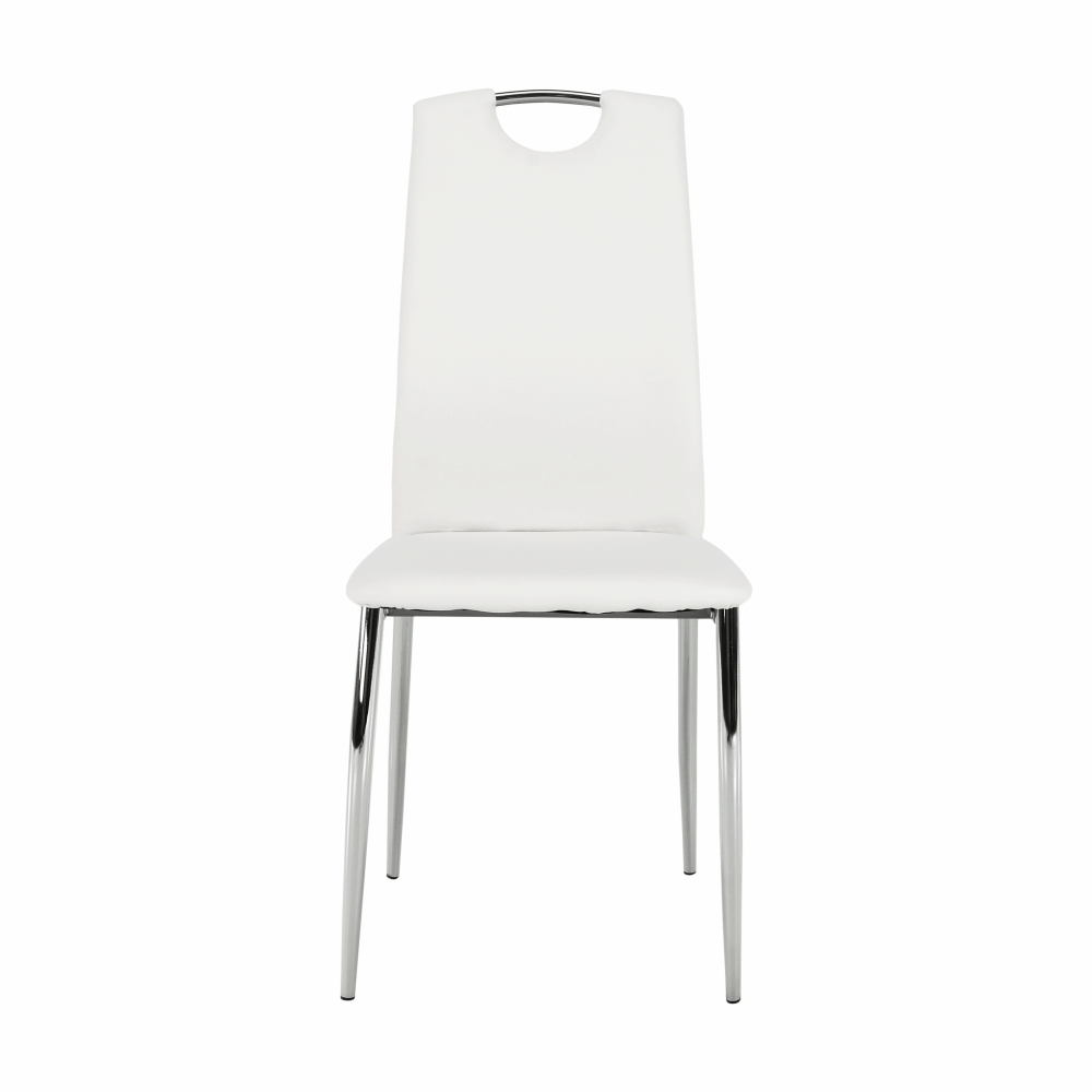 Scaun dining SANREMO, piele ecologică albă/crom, piele ecologică/crom, 42x43x99 cm Kondela