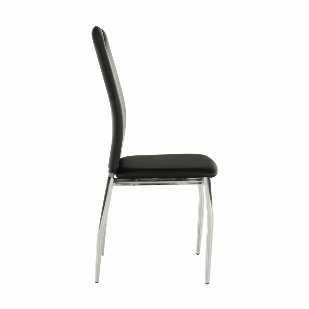 Scaun dining SANREMO, piele ecologică neagră/crom, piele ecologică/crom, 42x43x99 cm Kondela