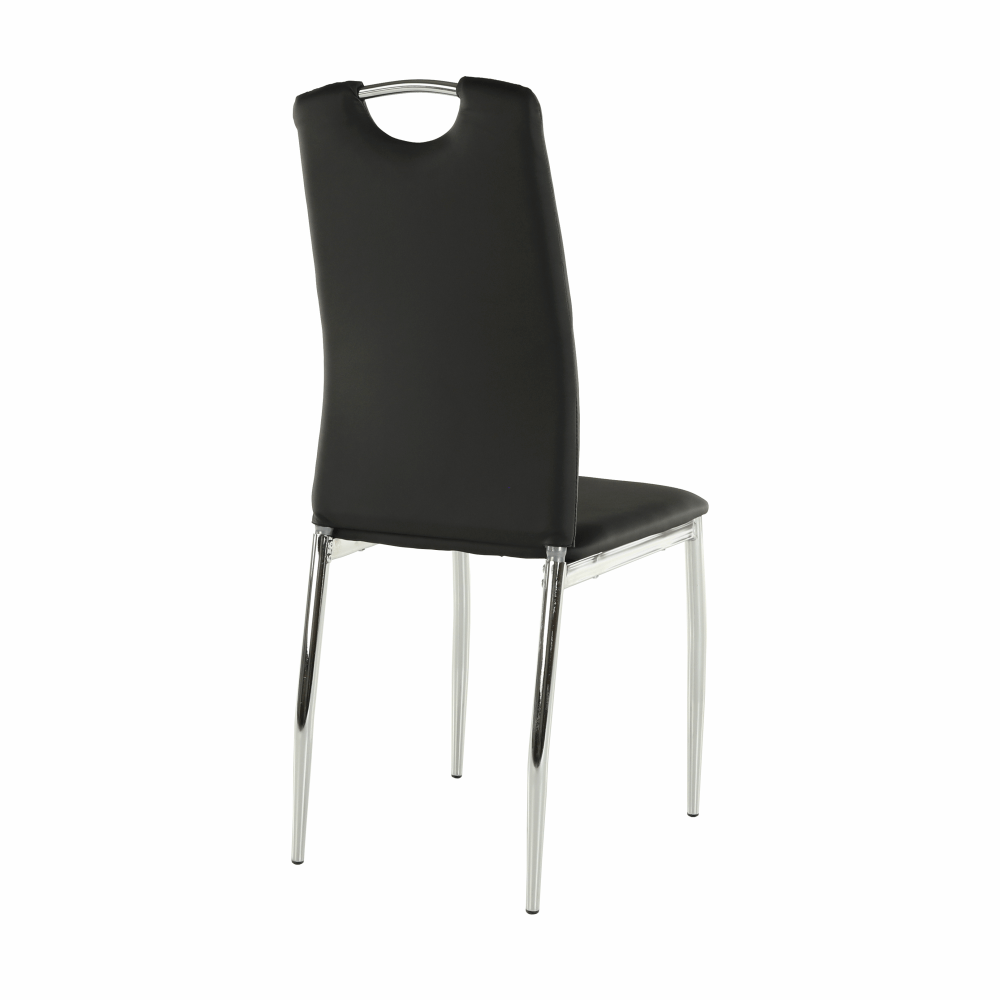 Scaun dining SANREMO, piele ecologică neagră/crom, piele ecologică/crom, 42x43x99 cm Kondela