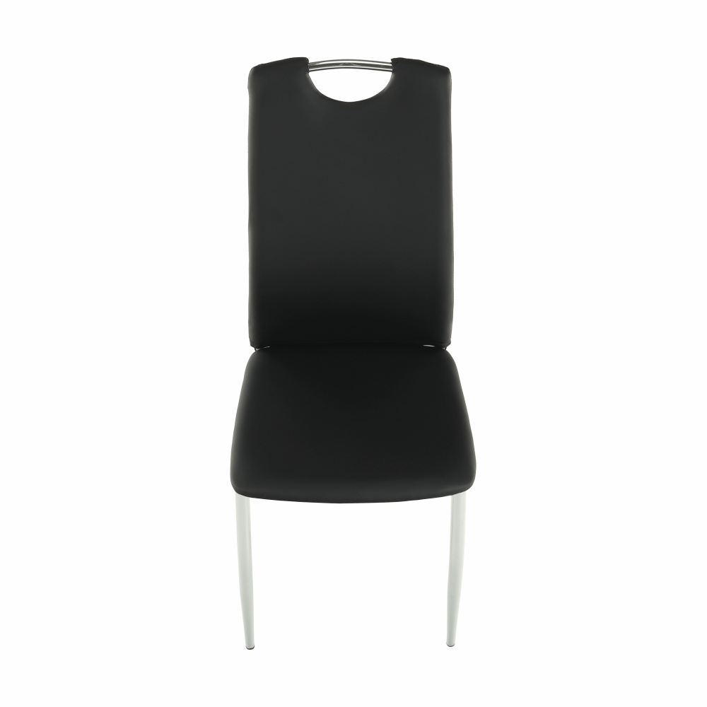 Scaun dining SANREMO, piele ecologică neagră/crom, piele ecologică/crom, 42x43x99 cm Kondela