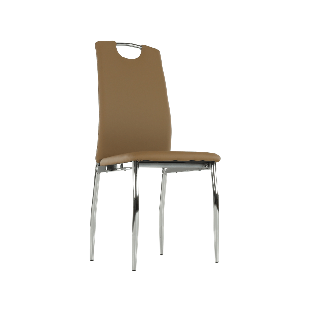 Scaun dining SANREMO, piele ecologică bej/crom, piele ecologică/crom, 42x43x99 cm Kondela