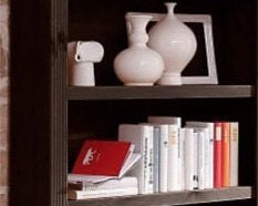 Extensie biblioteca Bergen din lemn masiv de pin, maro inchis Arboteca