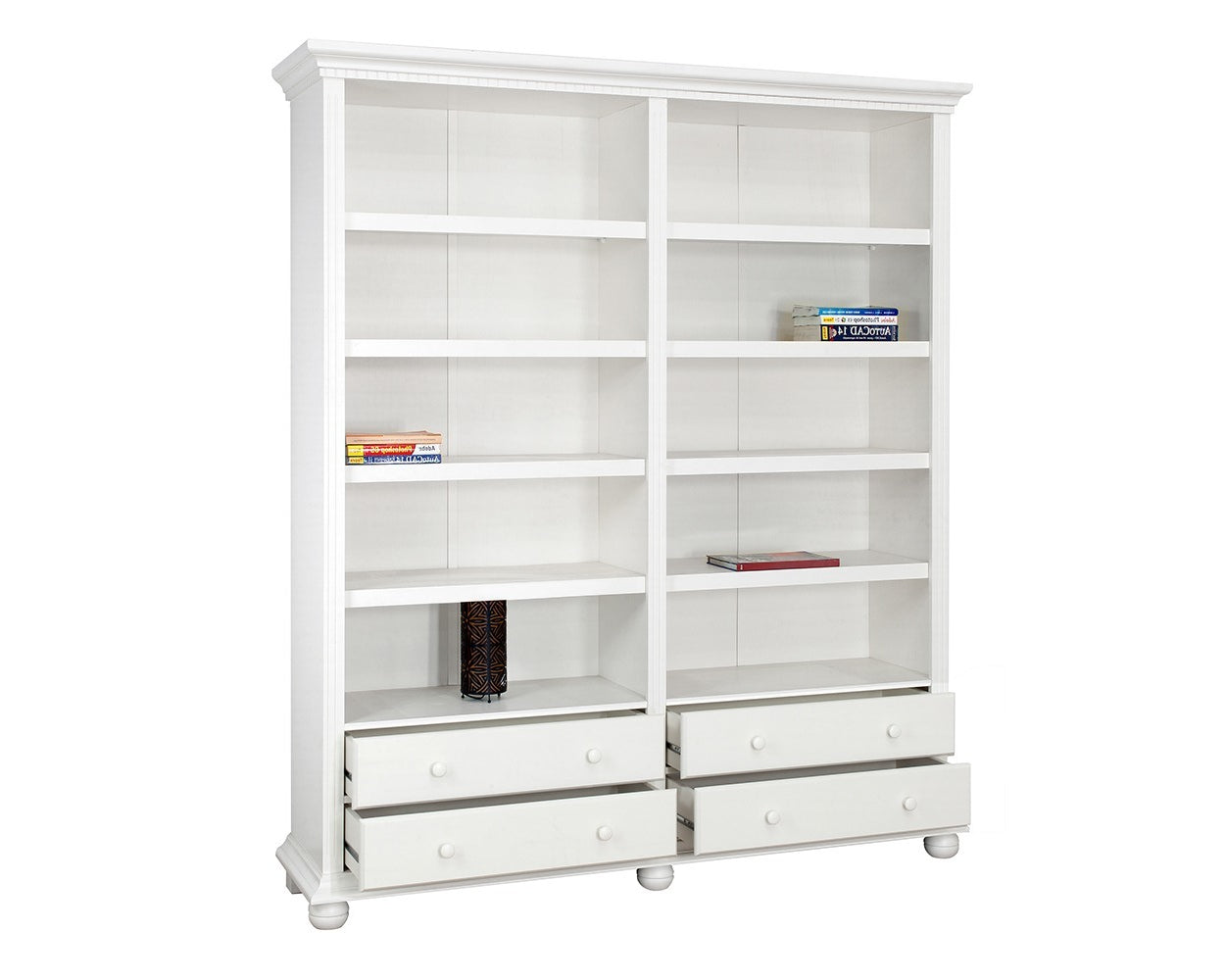 Etajeră Bavaria, Lemn Masiv, 180x45x203, Alb Arboteca