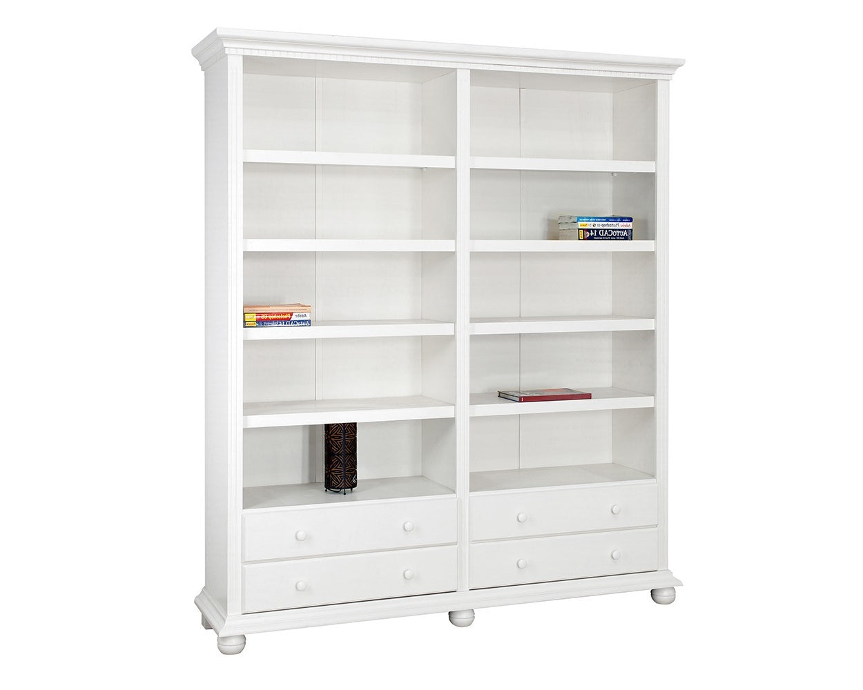 Etajeră Bavaria, Lemn Masiv, 180x45x203, Alb Arboteca