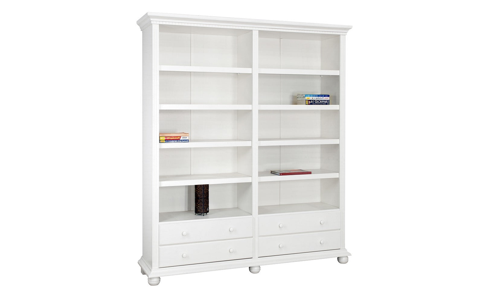 Etajeră Bavaria, Lemn Masiv, 180x45x203, Alb Arboteca