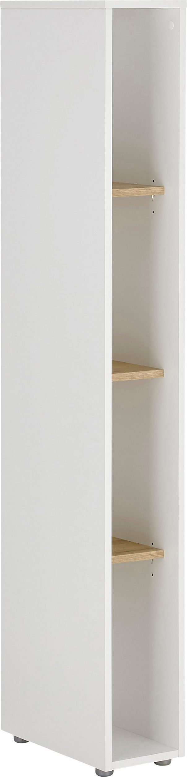 Etajeră Giron, 20x40x158 cm, alb/stejar Wotan, PAL melaminat, 3 rafturi deschise Arboteca