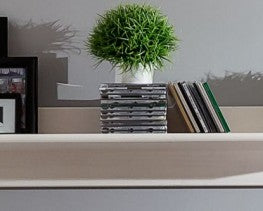 Set living lemn masiv Amelie, dulap cu vitrină, comodă și vitrină, alb Arboteca